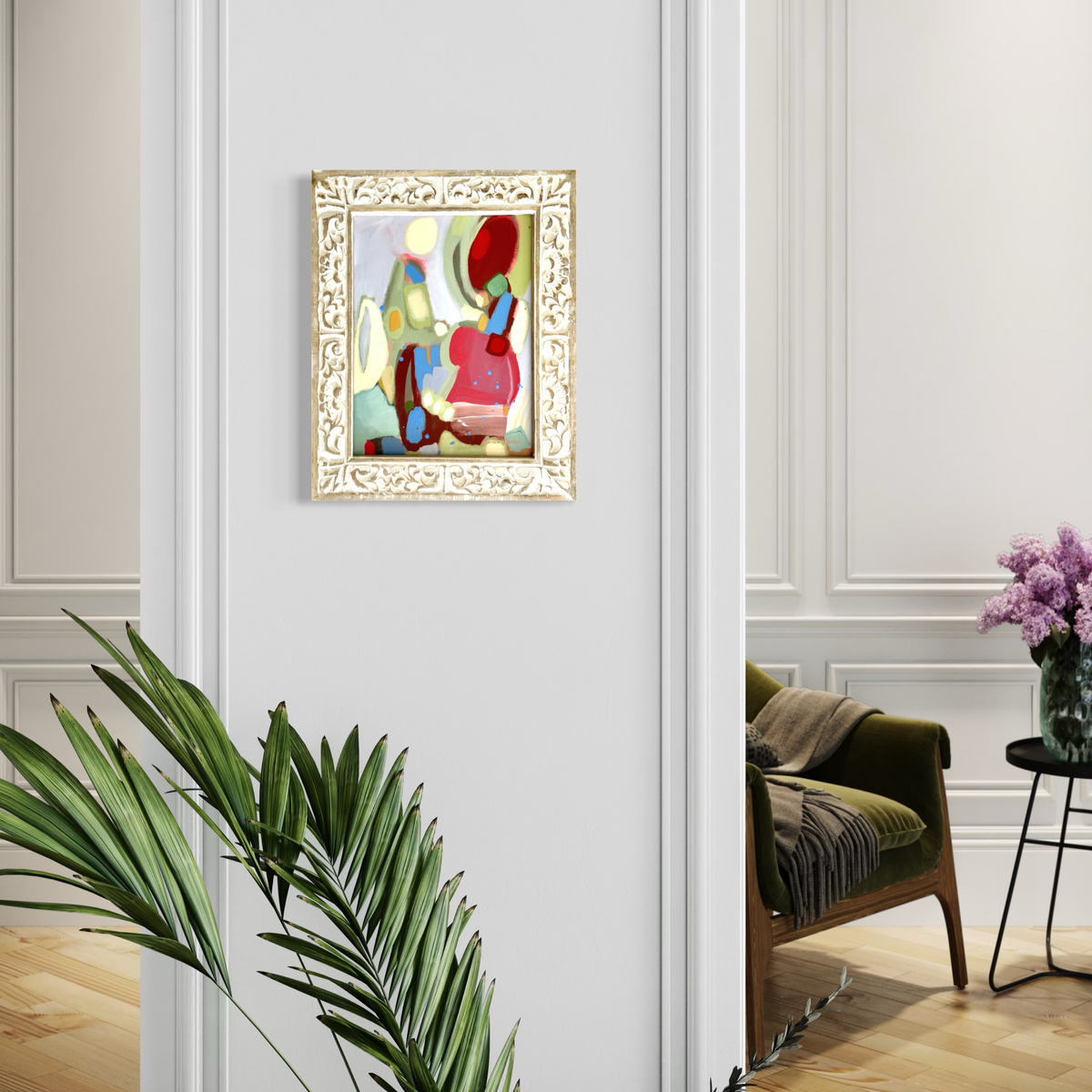 Cherries Jubilee 2 in Carved Wooden Frame